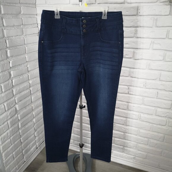Angels Forever Young Everluxe Shape Ladies Size 16/33 Dark Wash Skinny Jeans - Picture 1 of 13